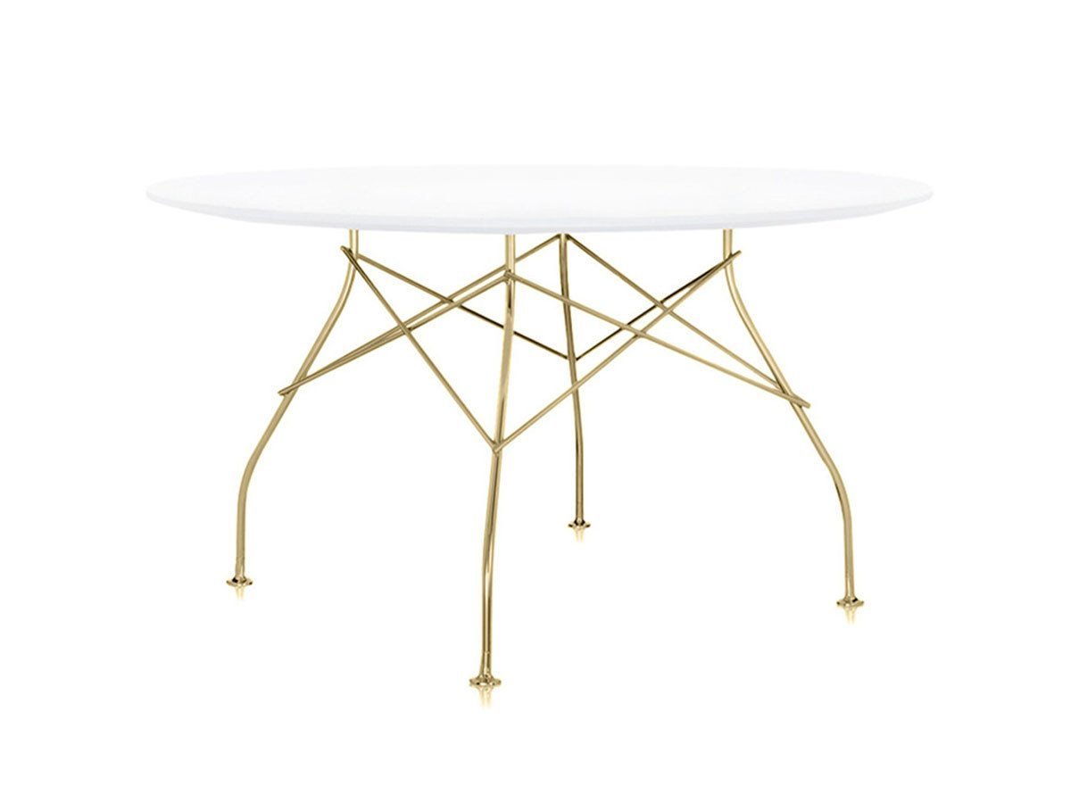 【カルテル/Kartell / GOODS】のGLOSSY / グロッシー ラウンド 塗装トップ 130 インテリア・キッズ・メンズ・レディースファッション・服の通販 founy(ファニー) 　おすすめ　Recommend　エレガント 上品　Elegant　テーブル　Table　ラウンド　Round　ホーム・キャンプ・アウトドア・お取り寄せ　Home,Garden,Outdoor,Camping Gear　家具・インテリア　Furniture　テーブル　Table　ダイニングテーブル　Dining Table　ホーム・キャンプ・アウトドア・お取り寄せ　Home,Garden,Outdoor,Camping Gear　家具・インテリア　Furniture　テーブル　Table　カフェテーブル　Cafe Table　天板ホワイト、脚部ゴールド|ID: prp329100000006144 ipo3291000000030245040