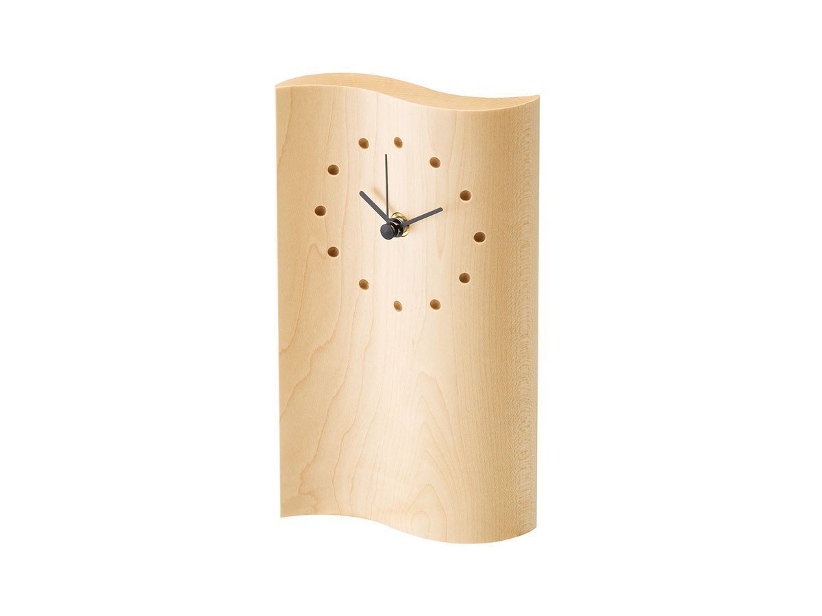 【コサイン/cosine / GOODS】のMINE CLOCK / マイン時計 高さ23cm インテリア・キッズ・メンズ・レディースファッション・服の通販 founy(ファニー) 　送料無料　Free Shipping　ウェーブ　Wavy Pattern　シルバー　Silver, Metallic Silver　デスク　Desk, Work Desk　時計　Watch, Wristwatch　ホーム・キャンプ・アウトドア・お取り寄せ　Home Living / Home & Lifestyle / Camping Gear / Outdoor Camping　家具・インテリア　Home Furniture & Interior. Stylish & Functional Living Spaces　その他 インテリア雑貨、家具　Home Decor & Furniture Extras　ウッド:メープル|ID: prp329100000006252 ipo3291000000030206277