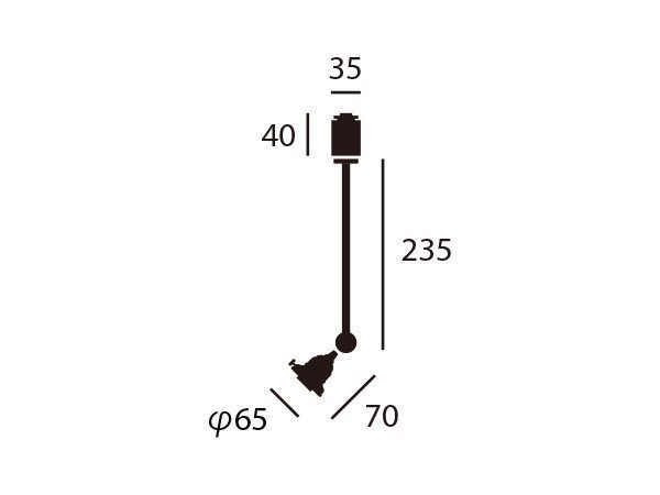 【フライミー ファクトリー/FLYMEe Factory / GOODS】のCUSTOM SERIES Spotlight × Railroad Mini / カスタムシリーズ スポットライト × レイルロードミニ インテリア・キッズ・メンズ・レディースファッション・服の通販 founy(ファニー) 　送料無料　Free Shipping　スタイリッシュ　Stylish, Fashionable　ホーム・キャンプ・アウトドア・お取り寄せ　Home Living / Home & Lifestyle / Camping Gear / Outdoor Camping　家具・インテリア　Home Furniture & Interior. Stylish & Functional Living Spaces　ライト・照明　Lamps & Lighting Fixtures　器具本体「Lサイズ(口金E26)」寸法図|ID: prp329100000006455 ipo3291000000035662723