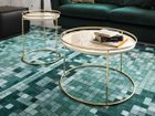 【カリガリス/Calligaris / GOODS】のATOLLO / アトロ セラミック天板 CS/5098-P 天板P4C ゴールデンオニキスマーブル、フレームP175 ブラス|ID: prp329100000006527 ipo3291000000030181303
