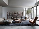 【マスターウォール/MASTERWAL / GOODS】のHEAVEN 950 SOFA / ヘヴン 950 アームレス 1シーター100 張地:A783 0011 ブラック&リネン(ファブリック5)、フレーム:ウォールナット|ID:prp329100000006763