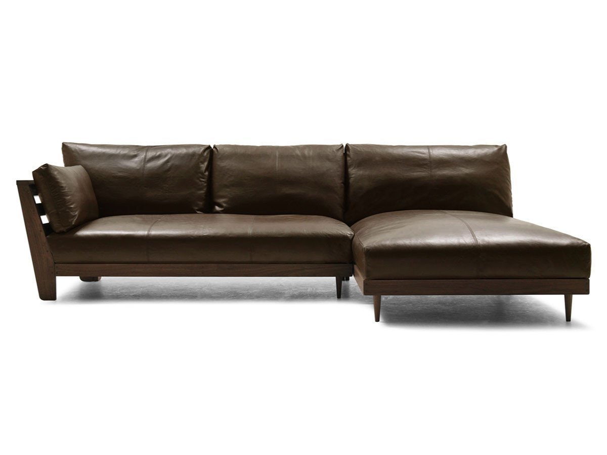 【マスターウォール/MASTERWAL / GOODS】のHEAVEN 950 SOFA / ヘヴン 950 ソファ ワンアーム 2シーター180 + アームレスカウチ100 インテリア・キッズ・メンズ・レディースファッション・服の通販 founy(ファニー) 　ウッド　Wooden Design　クッション　Cushion, Throw Pillow　フェザー　Feather, Feather Detail　フレーム　Frame, Outline　ホーム・キャンプ・アウトドア・お取り寄せ　Home Living / Home & Lifestyle / Camping Gear / Outdoor Camping　家具・インテリア　Home Furniture & Interior. Stylish & Functional Living Spaces　ソファー　Couches & Sofas　カウチソファ・シェーズロング　Chaise Lounge Sofas　張地:フレーム:ウォールナット、カウチ位置:左カウチ|ID: prp329100000006975 ipo3291000000036812098
