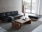 【マスターウォール/MASTERWAL / GOODS】のMORELESS OTTOMAN / モアレス オットマン 張地:パティーナ ブラック(レザー8)、ウッド:ウォールナット(オイル塗装)|ID: prp329100000007180 ipo3291000000030218841