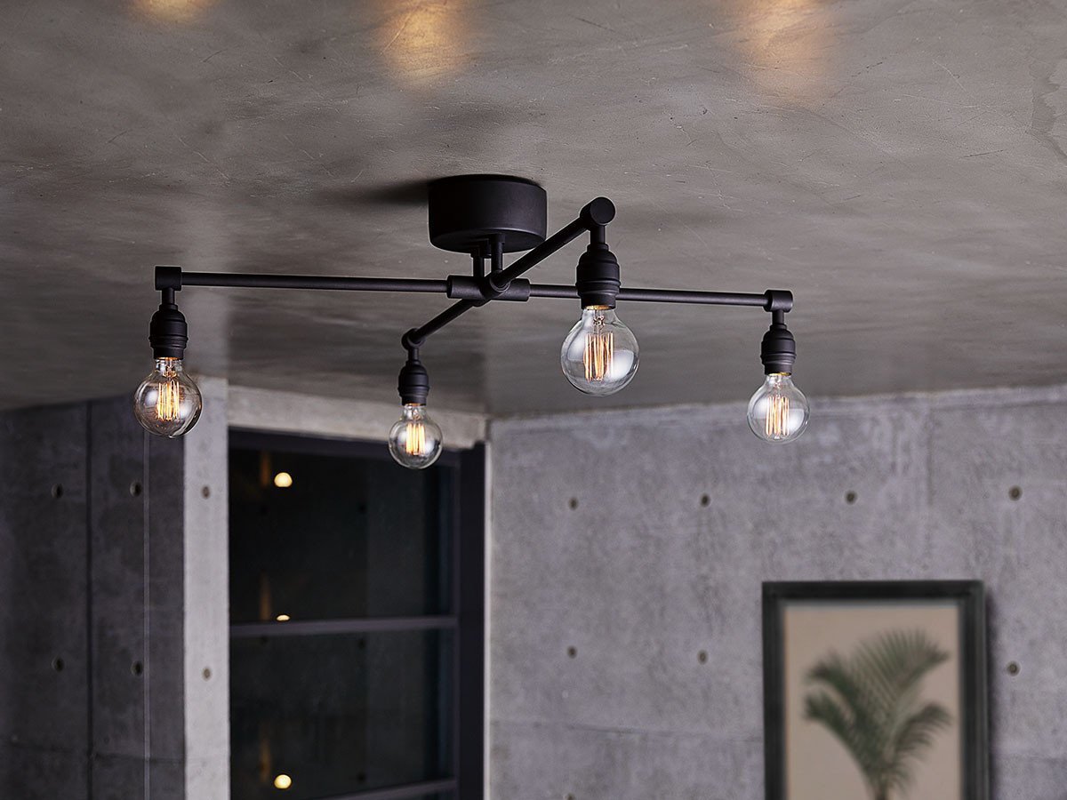 【フライミー ファクトリー/FLYMEe Factory / GOODS】のCross Ceiling Lamp / クロス シーリングランプ #104659 インテリア・キッズ・メンズ・レディースファッション・服の通販 founy(ファニー) 　送料無料　Free Shipping　おすすめ　Recommended / Our Picks　アンティーク　Antique-Inspired　シンプル　Simple, Minimal　ホーム・キャンプ・アウトドア・お取り寄せ　Home Living / Home & Lifestyle / Camping Gear / Outdoor Camping　家具・インテリア　Home Furniture & Interior. Stylish & Functional Living Spaces　ライト・照明　Lamps & Lighting Fixtures　シーリングライト・天井照明　Ceiling Light / Flush Mount Light　アッシュブラック、付属電球:カーボン電球(BU-1150)|ID: prp329100000007559 ipo3291000000036986509