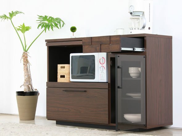 【フライミールーム/FLYMEe Room / GOODS】のKITCHEN COUNTER / キッチンカウンター 幅120cm f1145 インテリア・キッズ・メンズ・レディースファッション・服の通販 founy(ファウニー) 　コンパクト　Compact, Small Size　ホーム・キャンプ・アウトドア・お取り寄せ　Home Living / Home & Lifestyle / Camping Gear / Outdoor Camping　キッチン・ダイニング　Kitchen & Dining Essentials. Stylish & Functional Tableware　キッチン収納　Kitchen Storage　キッチン収納・食器棚・レンジ台　Kitchen Cabinet　右側の上段は5cm程の浅めの引き出し。下段は食器類の収納に嬉しい扉付きの収納スペースです。|ID: prp329100000007645 ipo3291000000036980339