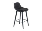 【ムート/MUUTO / GOODS】のFIBER COUNTER STOOL W.BACKREST WOOD BASE / ファイバーカウンタースツール バックレスト ウッドベース カラー(座面レザー):リファインレザーブラック / ブラック|ID: prp329100000007730 ipo3291000000034134619