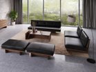 【マスターウォール/MASTERWAL / GOODS】のMORELESS SOFA / モアレス ソファ 3シーター 200 張地:パティーナ ブラック(レザー8)、ウッド:ウォールナット(オイル塗装)|ID: prp329100000007945 ipo3291000000030218920