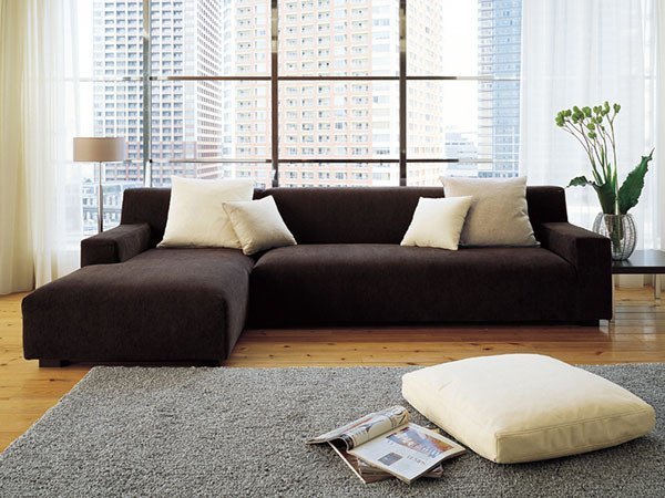 【フクラ/HUKLA / GOODS】のBRNO Combination Sofa / ブルノ コンビネーションソファ(3.5P片肘ソファ + カウチ) インテリア・キッズ・メンズ・レディースファッション・服の通販 founy(ファニー) 　クッション　Cushion, Throw Pillow　シンプル　Simple, Minimal　ファブリック　Fabric, Textile　フォルム　Silhouette, Form　モダン　Modern, Contemporary　ホーム・キャンプ・アウトドア・お取り寄せ　Home Living / Home & Lifestyle / Camping Gear / Outdoor Camping　家具・インテリア　Home Furniture & Interior. Stylish & Functional Living Spaces　ソファー　Couches & Sofas　カウチソファ・シェーズロング　Chaise Lounge Sofas　タイプ:左カウチ、張地:脚部:ダークブラウン|ID: prp329100000008041 ipo3291000000030171547