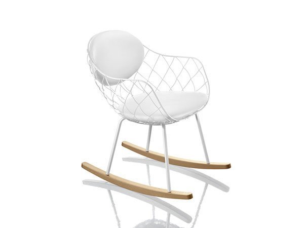 【マジス/MAGIS / GOODS】のPINA Rocking chair / ピーニャ ロッキングチェア レザー × ナチュラル脚 インテリア・キッズ・メンズ・レディースファッション・服の通販 founy(ファニー) https://founy.com/ 送料無料 Free Shipping ウッド Wood フレーム Flame ワイヤー Wire ホーム・キャンプ・アウトドア・お取り寄せ Home,Garden,Outdoor,Camping Gear 家具・インテリア Furniture チェア・椅子 Chair ロッキングチェア Rocking Chair |ID: prp329100000008251 ipo3291000000030212850