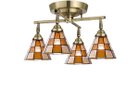 【フライミー ファクトリー/FLYMEe Factory / GOODS】のCUSTOM SERIES 4 Cross Ceiling Lamp × Stained Glass Checker / カスタムシリーズ 4灯クロスシーリングランプ × ステンドグラス(チェッカー) 器具本体:ゴールド|ID: prp329100000008275 ipo3291000000031902978