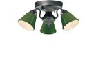 【フライミー ファクトリー/FLYMEe Factory / GOODS】のCUSTOM SERIES 3 Ceiling Lamp × Mini Trap Enamel / カスタムシリーズ 3灯シーリングランプ × ミニエナメル(トラップ) 器具本体:ビンテージメタル、シェード:グリーン|ID:prp329100000008322