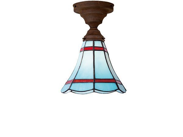 【フライミー ファクトリー/FLYMEe Factory / GOODS】のCUSTOM SERIES Basic Ceiling Lamp × Stained Glass Maribu / カスタムシリーズ ベーシックシーリングランプ × ステンドグラス(マリブ) インテリア・キッズ・メンズ・レディースファッション・服の通販 founy(ファニー) 　送料無料　Free Shipping　ハンド　Hand, Handmade　ベーシック　Basic, Essential　ホーム・キャンプ・アウトドア・お取り寄せ　Home Living / Home & Lifestyle / Camping Gear / Outdoor Camping　家具・インテリア　Home Furniture & Interior. Stylish & Functional Living Spaces　ライト・照明　Lamps & Lighting Fixtures　シーリングライト・天井照明　Ceiling Light / Flush Mount Light　器具本体:ラスティメタル、シェード:ブルー|ID: prp329100000008430 ipo3291000000036470743