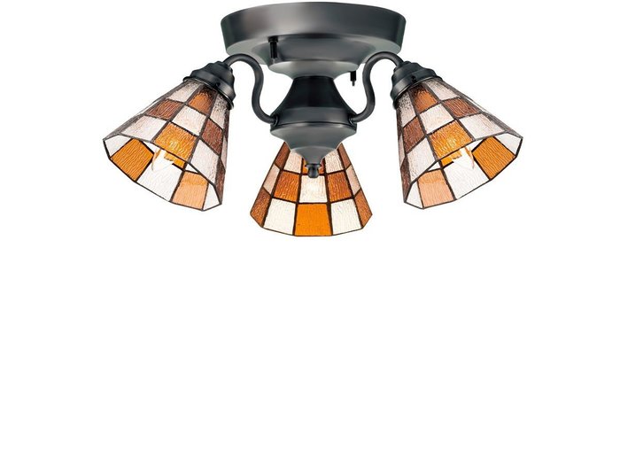 【フライミー ファクトリー/FLYMEe Factory / GOODS】のCUSTOM SERIES 3 Ceiling Lamp × Stained Glass Checker / カスタムシリーズ 3灯シーリングランプ × ステンドグラス(チェッカー) インテリア・キッズ・メンズ・レディースファッション・服の通販 founy(ファニー) https://founy.com/ 送料無料 Free Shipping アンティーク Antique イエロー Yellow オレンジ Orange ハンド Hand ホーム・キャンプ・アウトドア・お取り寄せ Home,Garden,Outdoor,Camping Gear 家具・インテリア Furniture ライト・照明 Lighting & Light Fixtures シーリングライト Ceiling Light |ID: prp329100000008783 ipo3291000000031902968