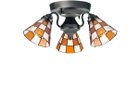 【フライミー ファクトリー/FLYMEe Factory / GOODS】のCUSTOM SERIES 3 Ceiling Lamp × Stained Glass Checker / カスタムシリーズ 3灯シーリングランプ × ステンドグラス(チェッカー) 器具本体:ビンテージメタル|ID: prp329100000008783 ipo3291000000031902969