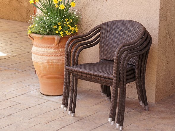 【フライミーヴィラ/FLYMEe Villa / GOODS】のGarden Arm Chair / ガーデンアームチェア f18598 インテリア・キッズ・メンズ・レディースファッション・服の通販 founy(ファニー) 　アクリル　Acrylic　ガーデン　Garden　クッション　Cushion　軽量　Lightweight　ファブリック　Fabric　ラタン　Rattan　リゾート　Resort　送料無料　Free Shipping　積み重ねて収納できます。|ID: prp329100000009144 ipo3291000000025312323