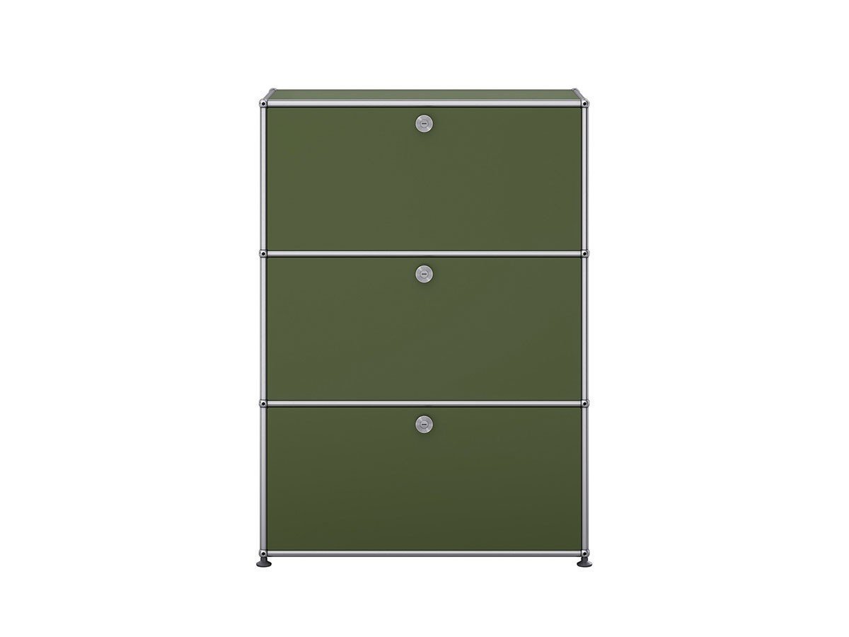 【ユーエスエム/USM / GOODS】のUSM Haller Cabinet / USMハラー キャビネット W / D / H:773 / 373 / 1090mm ドロップダウンドア × 2、エクステンションドア × 1 インテリア・キッズ・メンズ・レディースファッション・服の通販 founy(ファニー) 　コレクション　Collection, Seasonal Line　シンプル　Simple, Minimal　ダウン　Down, Puffer　デスク　Desk, Work Desk　ドロップ　Drop Shoulder, Dropped Style　ニューヨーク　New York, NYC Style　ボックス　Boxy, Box Shape　ホーム・キャンプ・アウトドア・お取り寄せ　Home Living / Home & Lifestyle / Camping Gear / Outdoor Camping　家具・インテリア　Home Furniture & Interior. Stylish & Functional Living Spaces　収納家具・キャビネット　Storage Furniture　収納キャビネット・扉付き棚　Cabinet / Storage Cabinet　オリーブグリーン(海外取り寄せ)|ID: prp329100000009209 ipo3291000000036813397