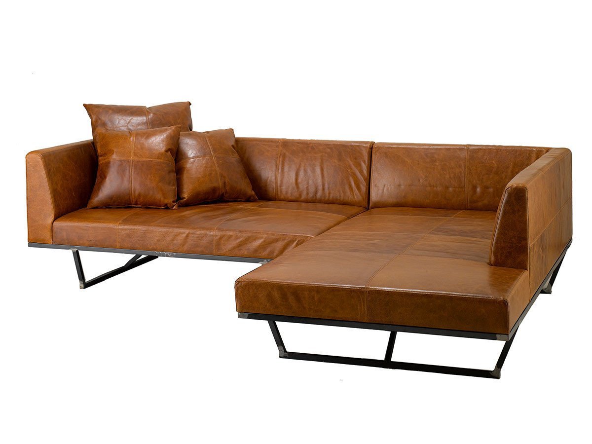 【杉山製作所/Sugiyama Seisakusho / GOODS】のKUROTETSU FLAT SOFA ONE ARM + COUCH / クロテツ フラットソファ ワンアーム + カウチ インテリア・キッズ・メンズ・レディースファッション・服の通販 founy(ファニー) 　クッション　Cushion　クール　Cool　シンプル　Simple　スクエア　Square　フラット　Flat　フレーム　Flame　ホーム・キャンプ・アウトドア・お取り寄せ　Home,Garden,Outdoor,Camping Gear　家具・インテリア　Furniture　ソファー　Sofa　カウチソファ　Couch Sofa　張地:NB25 ニブリック茶、タイプ:カウチ L|ID: prp329100000009270 ipo3291000000030215583