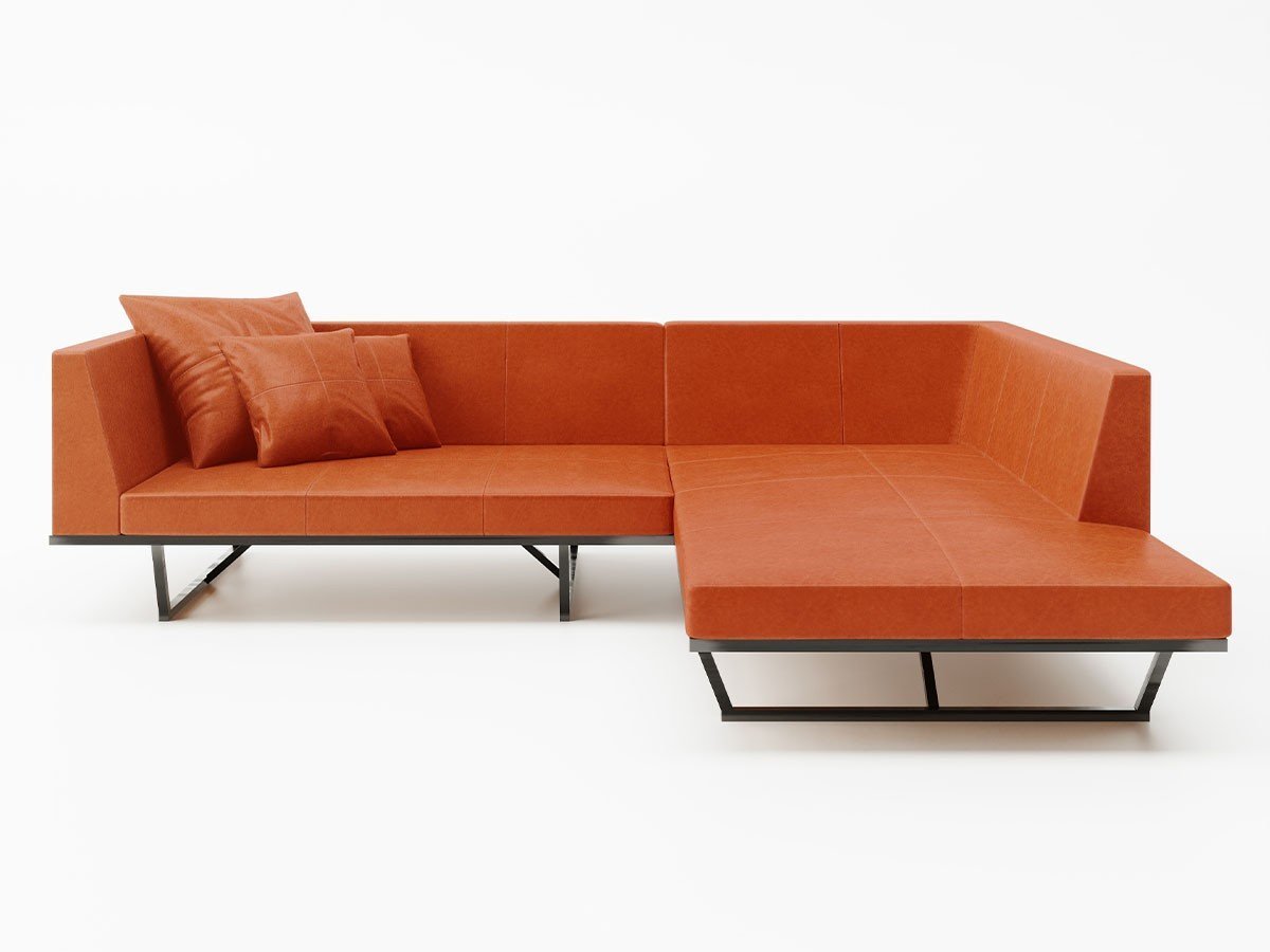 【杉山製作所/Sugiyama Seisakusho / GOODS】のKUROTETSU FLAT SOFA ONE ARM + COUCH / クロテツ フラットソファ ワンアーム + カウチ インテリア・キッズ・メンズ・レディースファッション・服の通販 founy(ファニー) 　クッション　Cushion, Throw Pillow　クール　Cool, Chic　シンプル　Simple, Minimal　スクエア　Square, Square Shape　フラット　Flat, Flat Shoes　フレーム　Frame, Outline　ホーム・キャンプ・アウトドア・お取り寄せ　Home Living / Home & Lifestyle / Camping Gear / Outdoor Camping　家具・インテリア　Home Furniture & Interior. Stylish & Functional Living Spaces　ソファー　Couches & Sofas　カウチソファ・シェーズロング　Chaise Lounge Sofas　張地:サンテリア キャメル 304、タイプ:カウチ L|ID: prp329100000009270 ipo3291000000034993178