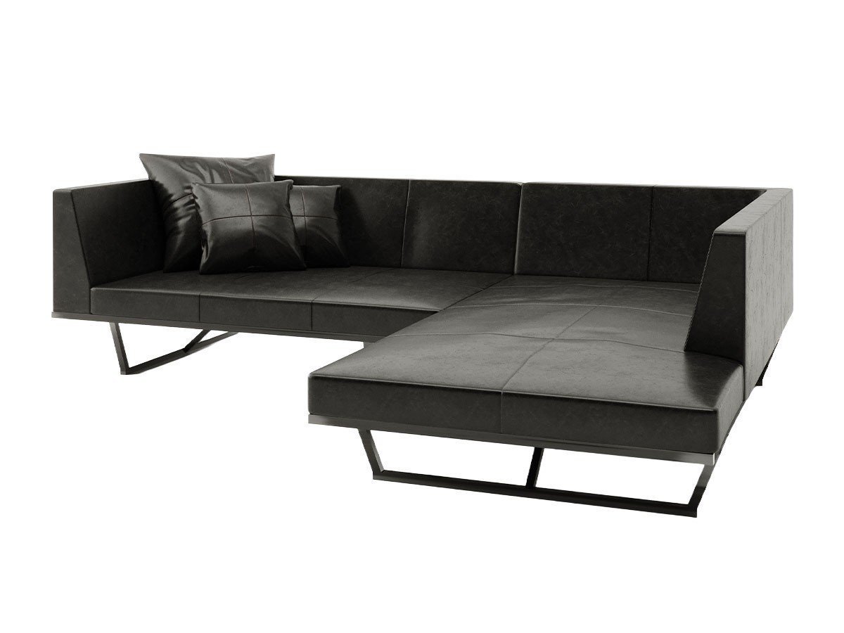 【杉山製作所/Sugiyama Seisakusho / GOODS】のKUROTETSU FLAT SOFA ONE ARM + COUCH / クロテツ フラットソファ ワンアーム + カウチ インテリア・キッズ・メンズ・レディースファッション・服の通販 founy(ファニー) 　クッション　Cushion, Throw Pillow　クール　Cool, Chic　シンプル　Simple, Minimal　スクエア　Square, Square Shape　フラット　Flat, Flat Shoes　フレーム　Frame, Outline　ホーム・キャンプ・アウトドア・お取り寄せ　Home Living / Home & Lifestyle / Camping Gear / Outdoor Camping　家具・インテリア　Home Furniture & Interior. Stylish & Functional Living Spaces　ソファー　Couches & Sofas　カウチソファ・シェーズロング　Chaise Lounge Sofas　張地:サンテリア ブラック 301、タイプ:カウチ L|ID: prp329100000009270 ipo3291000000036856689