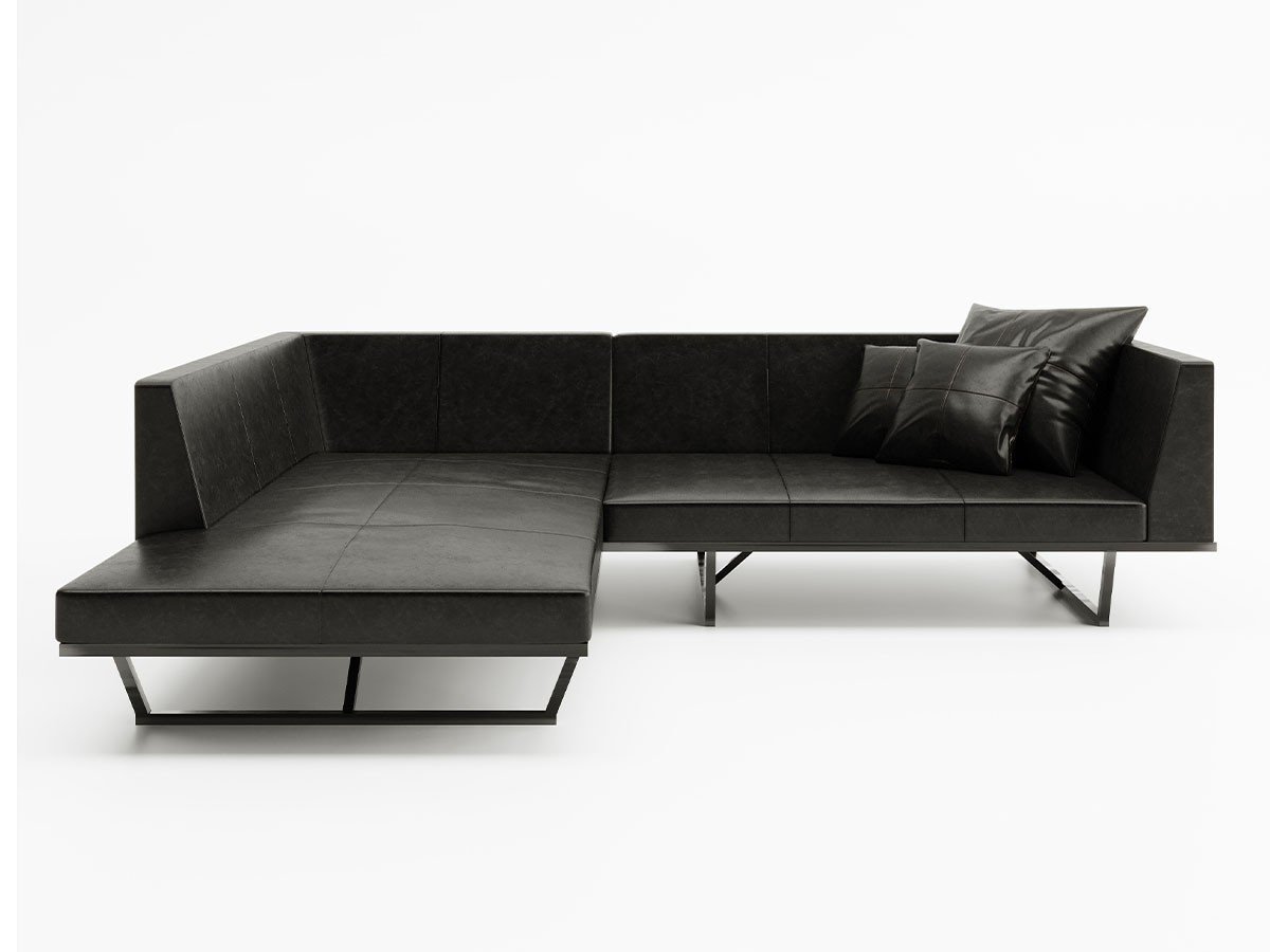 【杉山製作所/Sugiyama Seisakusho / GOODS】のKUROTETSU FLAT SOFA ONE ARM + COUCH / クロテツ フラットソファ ワンアーム + カウチ インテリア・キッズ・メンズ・レディースファッション・服の通販 founy(ファニー) 　クッション　Cushion, Throw Pillow　クール　Cool, Chic　シンプル　Simple, Minimal　スクエア　Square, Square Shape　フラット　Flat, Flat Shoes　フレーム　Frame, Outline　ホーム・キャンプ・アウトドア・お取り寄せ　Home Living / Home & Lifestyle / Camping Gear / Outdoor Camping　家具・インテリア　Home Furniture & Interior. Stylish & Functional Living Spaces　ソファー　Couches & Sofas　カウチソファ・シェーズロング　Chaise Lounge Sofas　張地:サンテリア ブラック 301、タイプ:カウチ R|ID: prp329100000009270 ipo3291000000036856694