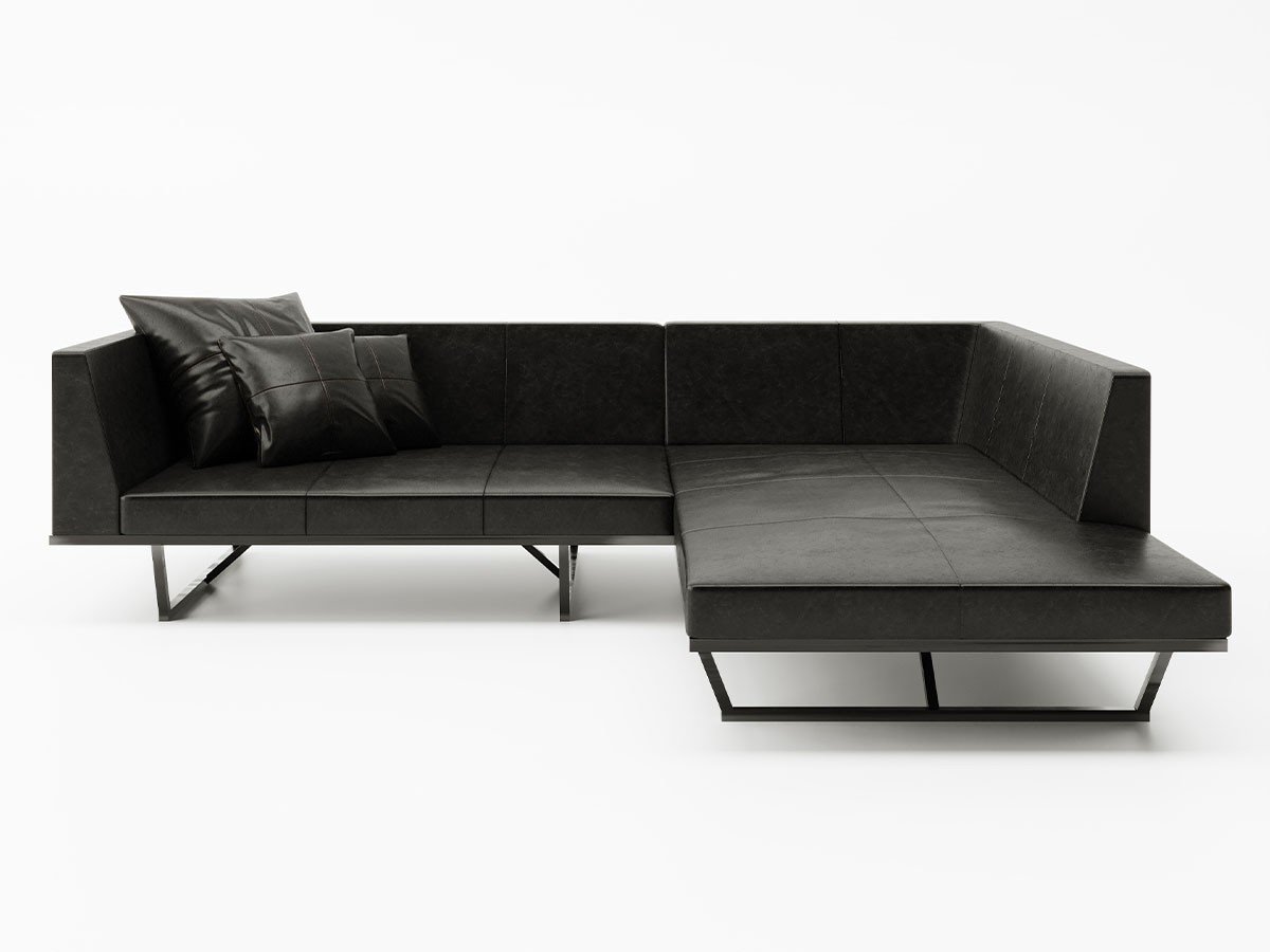 【杉山製作所/Sugiyama Seisakusho / GOODS】のKUROTETSU FLAT SOFA ONE ARM + COUCH / クロテツ フラットソファ ワンアーム + カウチ インテリア・キッズ・メンズ・レディースファッション・服の通販 founy(ファニー) 　クッション　Cushion, Throw Pillow　クール　Cool, Chic　シンプル　Simple, Minimal　スクエア　Square, Square Shape　フラット　Flat, Flat Shoes　フレーム　Frame, Outline　ホーム・キャンプ・アウトドア・お取り寄せ　Home Living / Home & Lifestyle / Camping Gear / Outdoor Camping　家具・インテリア　Home Furniture & Interior. Stylish & Functional Living Spaces　ソファー　Couches & Sofas　カウチソファ・シェーズロング　Chaise Lounge Sofas　張地:サンテリア ブラック 301、タイプ:カウチ L|ID: prp329100000009270 ipo3291000000036856695