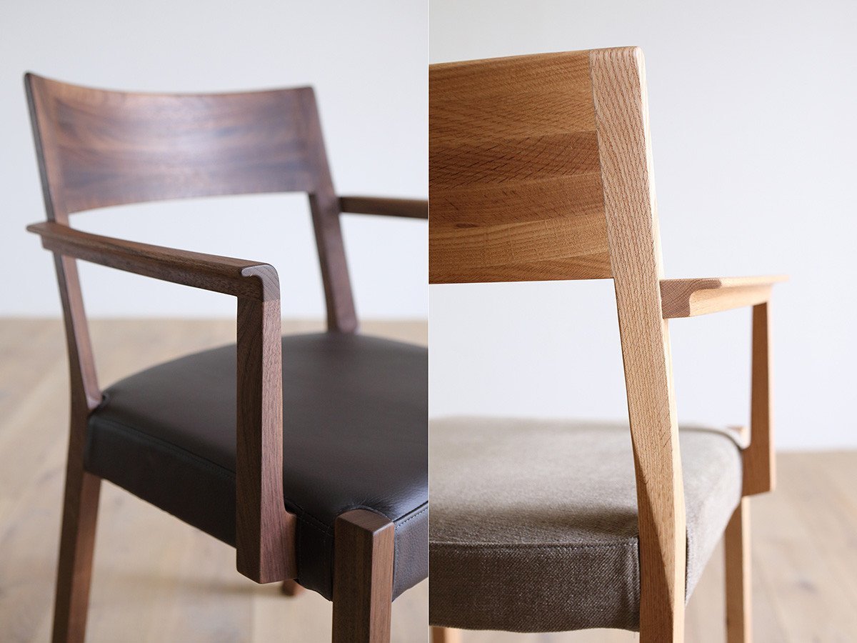 【ヒラシマ/HIRASHIMA / GOODS】のCARAMELLA Arm Chair / カラメッラ アームチェア インテリア・キッズ・メンズ・レディースファッション・服の通販 founy(ファニー) 　クッション　Cushion, Throw Pillow　軽量　Lightweight, Ultra Light　バランス　Balance, Style Balance　ファブリック　Fabric, Textile　フィット　Fit, Slim Fit　フレーム　Frame, Outline　ホーム・キャンプ・アウトドア・お取り寄せ　Home Living / Home & Lifestyle / Camping Gear / Outdoor Camping　家具・インテリア　Home Furniture & Interior. Stylish & Functional Living Spaces　チェア・椅子　Seating & Chairs　ダイニングチェア・木製チェア　Dining Chairs　ホーム・キャンプ・アウトドア・お取り寄せ　Home Living / Home & Lifestyle / Camping Gear / Outdoor Camping　家具・インテリア　Home Furniture & Interior. Stylish & Functional Living Spaces　チェア・椅子　Seating & Chairs　アームチェア・アクセントチェア　Armchairs & Accent Chairs　アームは一つひとつ丁寧に無垢材を削り込み、角のない仕上がり。手に優しくフィットし、ゆったりと寛ぐ時間|ID: prp329100000009485 ipo3291000000033429986