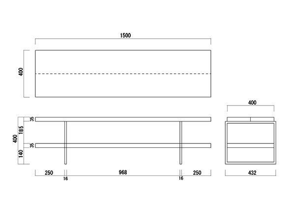 【イカピー/ikp / GOODS】のTV BOARD / テレビボード(ウォールナット突板) インテリア・キッズ・メンズ・レディースファッション・服の通販 founy(ファニー) 　シンプル　Simple, Minimal　ボックス　Boxy, Box Shape　モダン　Modern, Contemporary　人気　Popular, Best Seller　ホーム・キャンプ・アウトドア・お取り寄せ　Home Living / Home & Lifestyle / Camping Gear / Outdoor Camping　家具・インテリア　Home Furniture & Interior. Stylish & Functional Living Spaces　テレビボード・テレビ台　TV Cabinets & Consoles　テレビ台・TVボード　Tv Board　寸法図(幅150cm)|ID: prp329100000009730 ipo3291000000036647533