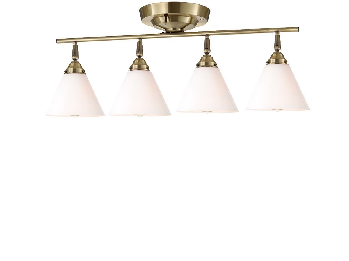 【フライミー ファクトリー/FLYMEe Factory / GOODS】のCUSTOM SERIES 4 Ceiling Lamp × Trans Jam / カスタムシリーズ 4灯シーリングランプ × トランス(ジャム) インテリア・キッズ・メンズ・レディースファッション・服の通販 founy(ファニー) 　送料無料　Free Shipping　ガラス　Glass　シンプル　Simple　フォルム　Form　台形　Trapezoid　ホーム・キャンプ・アウトドア・お取り寄せ　Home,Garden,Outdoor,Camping Gear　家具・インテリア　Furniture　ライト・照明　Lighting & Light Fixtures　シーリングライト　Ceiling Light　器具本体:ゴールド、シェード:ホワイト|ID: prp329100000009782 ipo3291000000030239741