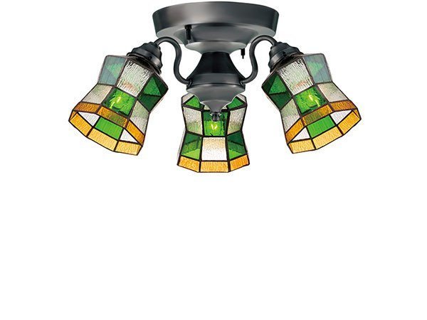 【フライミー ファクトリー/FLYMEe Factory / GOODS】のCUSTOM SERIES 3 Ceiling Lamp × Stained Glass Helm / カスタムシリーズ 3灯シーリングランプ × ステンドグラス(ヘルム) 人気、トレンドファッション・服の通販 founy(ファニー) 　アンティーク　Antique　ハンド　Hand　ホーム・キャンプ・アウトドア・お取り寄せ　Home,Garden,Outdoor,Camping Gear　家具・インテリア　Home Furniture & Interior. Stylish & Functional Living Spaces　ライト・照明　Lighting & Light Fixtures　シーリングライト　Ceiling Light　other-2|ID: prp329100000009842 ipo3291000000031540929