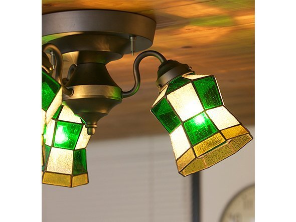【フライミー ファクトリー/FLYMEe Factory / GOODS】のCUSTOM SERIES 3 Ceiling Lamp × Stained Glass Helm / カスタムシリーズ 3灯シーリングランプ × ステンドグラス(ヘルム) 人気、トレンドファッション・服の通販 founy(ファニー) 　アンティーク　Antique　ハンド　Hand　ホーム・キャンプ・アウトドア・お取り寄せ　Home,Garden,Outdoor,Camping Gear　家具・インテリア　Home Furniture & Interior. Stylish & Functional Living Spaces　ライト・照明　Lighting & Light Fixtures　シーリングライト　Ceiling Light　other-5|ID: prp329100000009842 ipo3291000000031540932