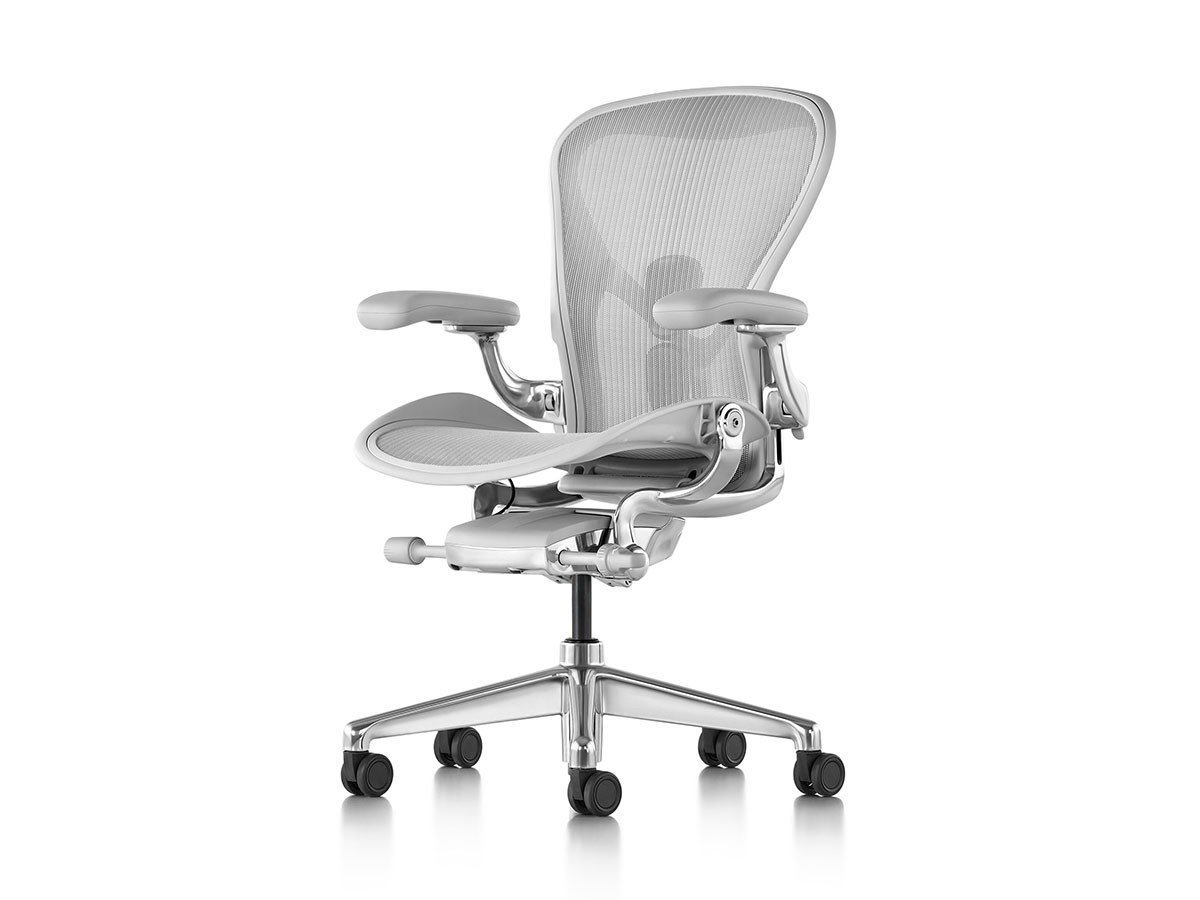 【ハーマンミラー/Herman Miller / GOODS】のAeron Chair Remastered / アーロンチェア リマスタード Bサイズ(ミディアムサイズ) インテリア・キッズ・メンズ・レディースファッション・服の通販 founy(ファニー) 　フィット　Fit　メッシュ　Mesh　ワーク　Work　ビジネス 仕事 通勤　Business　ホーム・キャンプ・アウトドア・お取り寄せ　Home,Garden,Outdoor,Camping Gear　家具・インテリア　Furniture　チェア・椅子　Chair　オフィスチェア・デスクチェア　Office Chair/Desk Chair　ミネラル × ポリッシュドアルミニウム|ID: prp329100000009991 ipo3291000000027676746