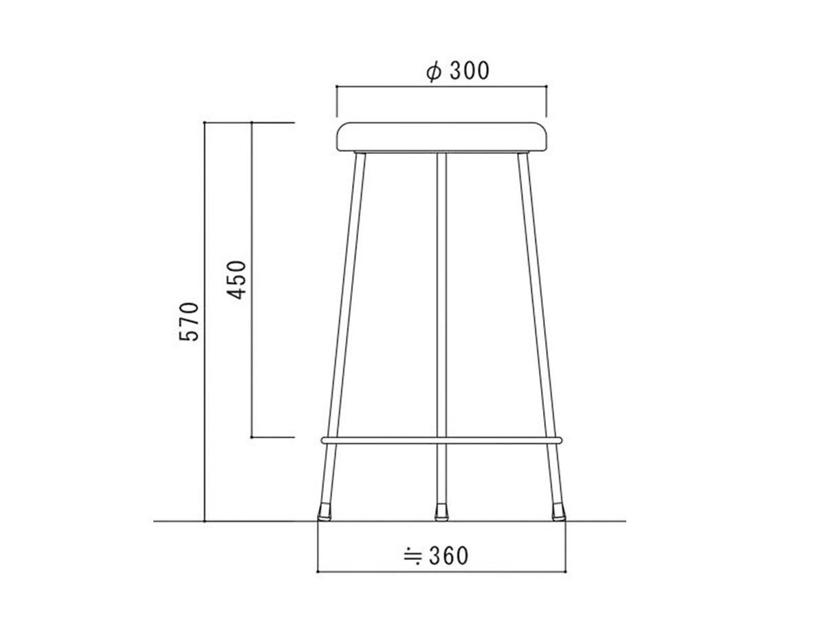 【杉山製作所/Sugiyama Seisakusho / GOODS】のN high stool / N ハイスツール インテリア・キッズ・メンズ・レディースファッション・服の通販 founy(ファニー) 　送料無料　Free Shipping　クッション　Cushion, Throw Pillow　コンパクト　Compact, Small Size　シンプル　Simple, Minimal　ホーム・キャンプ・アウトドア・お取り寄せ　Home Living / Home & Lifestyle / Camping Gear / Outdoor Camping　家具・インテリア　Home Furniture & Interior. Stylish & Functional Living Spaces　チェア・椅子　Seating & Chairs　スツール・バースツール　Stools & Bar Stools　ホーム・キャンプ・アウトドア・お取り寄せ　Home Living / Home & Lifestyle / Camping Gear / Outdoor Camping　家具・インテリア　Home Furniture & Interior. Stylish & Functional Living Spaces　チェア・椅子　Seating & Chairs　カウンターチェア・ハイチェア　Bar Stools / High Stools　「高さ57cm」寸法図|ID: prp329100000010019 ipo3291000000033966259