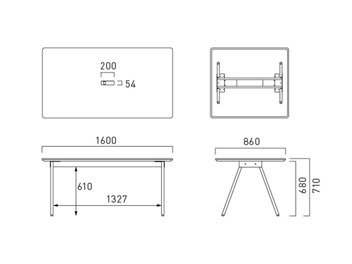 【ベラコンテ/bellacontte / GOODS】のSPINE MEETING TABLE / スパインミーティングテーブル インテリア・キッズ・メンズ・レディースファッション・服の通販 founy(ファニー) 　テーブル　Table, Dining Table　デスク　Desk, Work Desk　ビジネス 仕事 通勤　Business / Work / Commuting　ホーム・キャンプ・アウトドア・お取り寄せ　Home Living / Home & Lifestyle / Camping Gear / Outdoor Camping　家具・インテリア　Home Furniture & Interior. Stylish & Functional Living Spaces　その他 インテリア雑貨、家具　Home Decor & Furniture Extras　寸法図(幅160 × 高さ71cm)|ID: prp329100000010095 ipo3291000000030205827