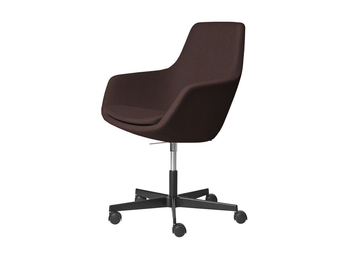 【フリッツ ハンセン/FRITZ HANSEN / GOODS】のLITTLE GIRAFFE / リトルジラフ チェア キャスター付5スターベース 3211 / 3211R インテリア・キッズ・メンズ・レディースファッション・服の通販 founy(ファニー) 　サテン　Satin, Glossy Fabric　テーブル　Table, Dining Table　ファブリック　Fabric, Textile　フレーム　Frame, Outline　送料無料　Free Shipping　ホーム・キャンプ・アウトドア・お取り寄せ　Home Living / Home & Lifestyle / Camping Gear / Outdoor Camping　家具・インテリア　Home Furniture & Interior. Stylish & Functional Living Spaces　チェア・椅子　Seating & Chairs　オフィスチェア・在宅ワーク用チェア　Office & Desk Chairs　張地:1135 ブルー / オレンジ(クリスチャンハウン)、脚部:ブラック粉体塗装仕上|ID: prp329100000010265 ipo3291000000030228464