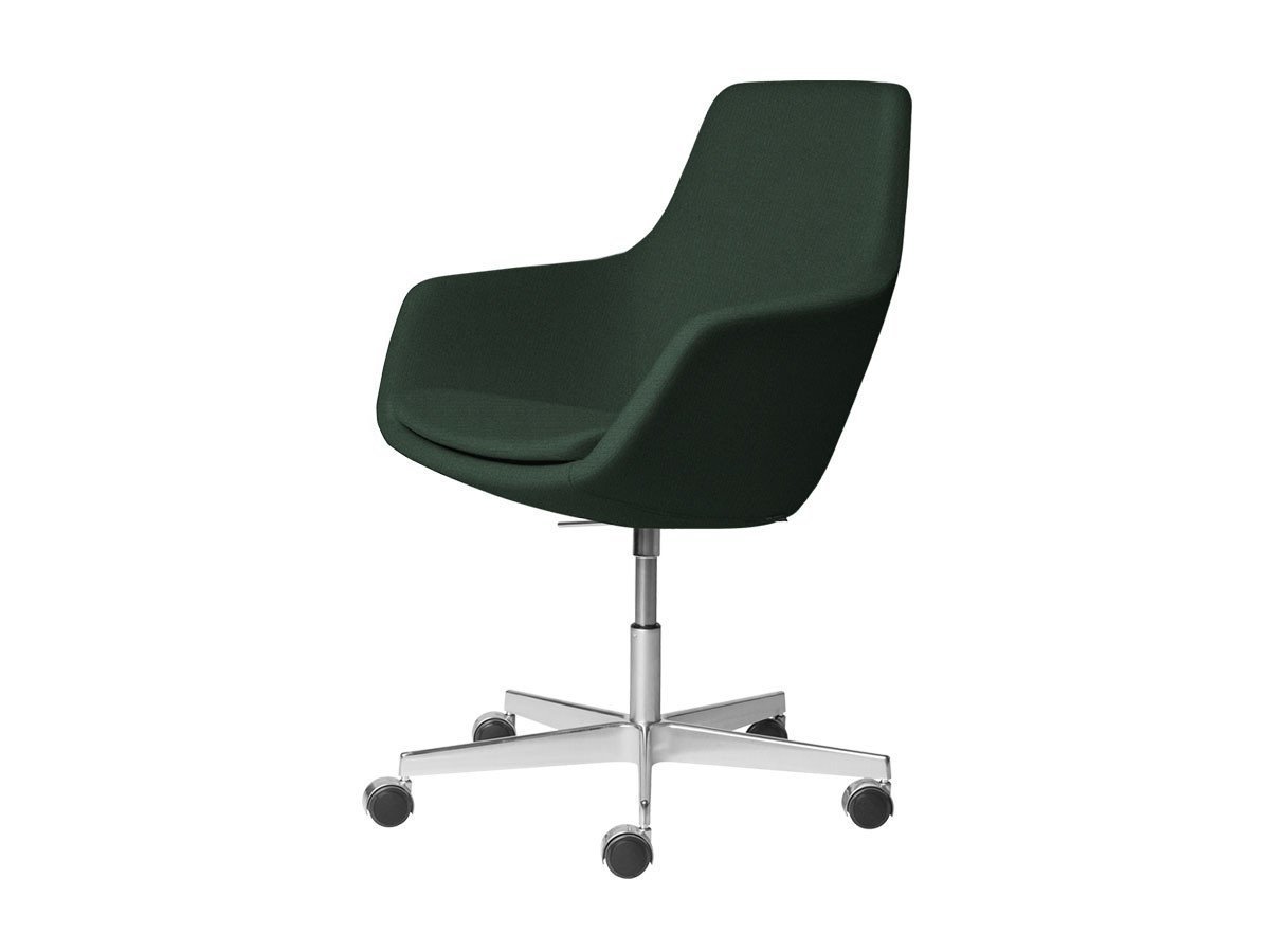 【フリッツ ハンセン/FRITZ HANSEN / GOODS】のLITTLE GIRAFFE / リトルジラフ チェア キャスター付5スターベース 3211 / 3211R インテリア・キッズ・メンズ・レディースファッション・服の通販 founy(ファニー) 　サテン　Satin, Glossy Fabric　テーブル　Table, Dining Table　ファブリック　Fabric, Textile　フレーム　Frame, Outline　送料無料　Free Shipping　ホーム・キャンプ・アウトドア・お取り寄せ　Home Living / Home & Lifestyle / Camping Gear / Outdoor Camping　家具・インテリア　Home Furniture & Interior. Stylish & Functional Living Spaces　チェア・椅子　Seating & Chairs　オフィスチェア・在宅ワーク用チェア　Office & Desk Chairs　張地:1160 ダークグリーンユニ(クリスチャンハウン)、脚部:アルミニウム / サテン仕上|ID: prp329100000010265 ipo3291000000030228581