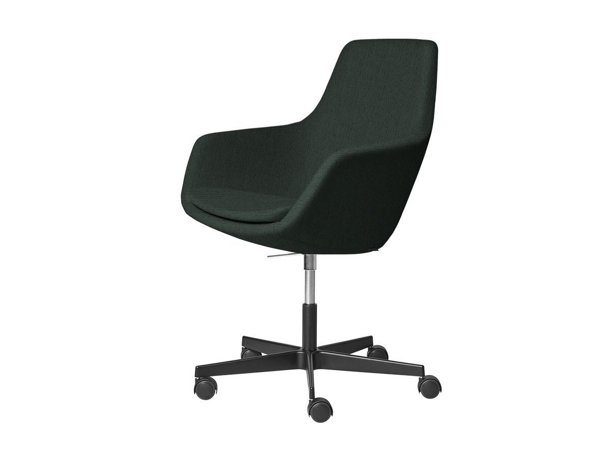 【フリッツ ハンセン/FRITZ HANSEN / GOODS】のLITTLE GIRAFFE / リトルジラフ チェア キャスター付5スターベース 3211 / 3211R インテリア・キッズ・メンズ・レディースファッション・服の通販 founy(ファニー) 　サテン　Satin, Glossy Fabric　テーブル　Table, Dining Table　ファブリック　Fabric, Textile　フレーム　Frame, Outline　送料無料　Free Shipping　ホーム・キャンプ・アウトドア・お取り寄せ　Home Living / Home & Lifestyle / Camping Gear / Outdoor Camping　家具・インテリア　Home Furniture & Interior. Stylish & Functional Living Spaces　チェア・椅子　Seating & Chairs　オフィスチェア・在宅ワーク用チェア　Office & Desk Chairs　張地:1161 ダークグリーン(クリスチャンハウン)、脚部:ブラック粉体塗装仕上|ID: prp329100000010265 ipo3291000000030228588