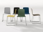 【アルペール/arper / GOODS】のAava Armless Chair / アーヴァ アームレスチェア スレッド脚 シート(左から)ホワイト、イエロー、ブラック、グリーン、ブルーグレイ、サンドベージュ|ID:prp329100000010356