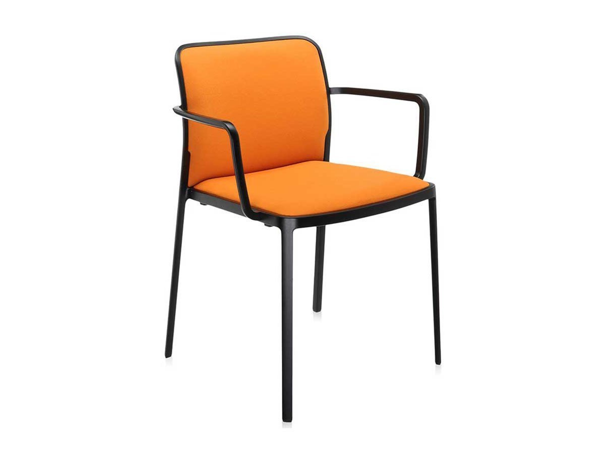 【カルテル/Kartell / GOODS】のAUDREY SOFT / オードリーソフトアーム トレヴィラ(ブラックフレーム) インテリア・キッズ・メンズ・レディースファッション・服の通販 founy(ファニー) 　送料無料　Free Shipping　ファブリック　Fabric, Textile　フレーム　Frame, Outline　ホーム・キャンプ・アウトドア・お取り寄せ　Home Living / Home & Lifestyle / Camping Gear / Outdoor Camping　家具・インテリア　Home Furniture & Interior. Stylish & Functional Living Spaces　チェア・椅子　Seating & Chairs　ダイニングチェア・木製チェア　Dining Chairs　張地:オレンジ|ID: prp329100000010907 ipo3291000000035891658