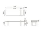 【ベラコンテ/bellacontte / GOODS】のFLOATING TABLE / フローティングテーブル 寸法図(幅150cm)|ID: prp329100000010949 ipo3291000000025310008