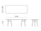 【アリアケ/ARIAKE / GOODS】のKadai Table / カダイテーブル(ガラス天板) 寸法図「幅240cm」|ID:prp329100000011061