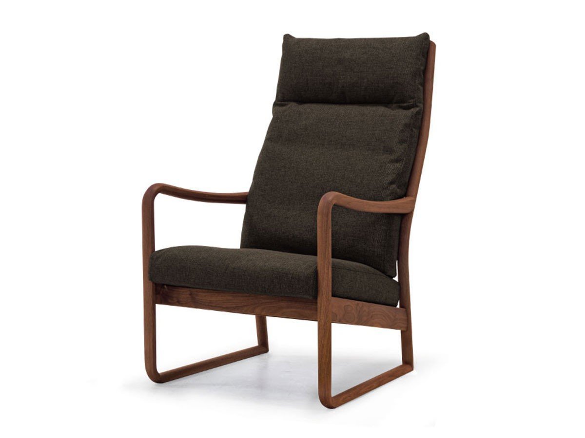 【マスターウォール/MASTERWAL / GOODS】のBLUEPRINT HIGH BACK LOUNGE CHAIR / ブループリント ハイバック ラウンジチェア 畳擦り仕様 インテリア・キッズ・メンズ・レディースファッション・服の通販 founy(ファニー) 　なめらか　Smooth　クッション　Cushion　ダウン　Down　ハーフ　Half　フィット　Fit　プリント　Print　ホーム・キャンプ・アウトドア・お取り寄せ　Home,Garden,Outdoor,Camping Gear　家具・インテリア　Furniture　チェア・椅子　Chair　ラウンジチェア　Lounge Chair　張地:サブリム 53ダークセピア(ファブリック3)、フレーム:ウォールナット|ID: prp329100000909210 ipo3291000000030179220
