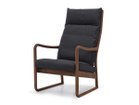 【マスターウォール/MASTERWAL / GOODS】のBLUEPRINT HIGH BACK LOUNGE CHAIR / ブループリント ハイバック ラウンジチェア 畳擦り仕様 張地:デュオ 55ブラック(ファブリック3)、フレーム:ウォールナット|ID: prp329100000909210 ipo3291000000034230687