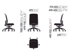 【ヴィトラ/Vitra / GOODS】のAM Chair / AM チェア メッシュバックレスト 寸法図「アームレス」|ID:prp329100000964808