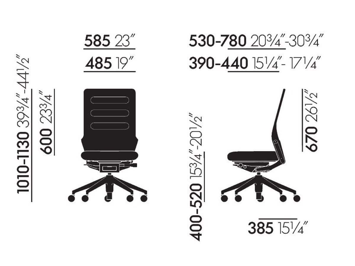 【ヴィトラ/Vitra / GOODS】のAC 5 Work / AC 5 ワーク インテリア・キッズ・メンズ・レディースファッション・服の通販 founy(ファニー) 　イタリア　Italy　ファブリック　Fabric, Textile　フォルム　Silhouette, Form　フレーム　Frame, Outline　ミラノ　Milano Style, Italian-Inspired　モダン　Modern, Contemporary　ワーク　Workwear, Utility Style　送料無料　Free Shipping　エレガント 上品　Elegant　ホーム・キャンプ・アウトドア・お取り寄せ　Home Living / Home & Lifestyle / Camping Gear / Outdoor Camping　家具・インテリア　Home Furniture & Interior. Stylish & Functional Living Spaces　チェア・椅子　Seating & Chairs　オフィスチェア・在宅ワーク用チェア　Office & Desk Chairs　寸法図「アームレス」|ID: prp329100000964811 ipo3291000000035267370