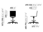 【ヴィトラ/Vitra / GOODS】の.04 Counter / ゼロフォー カウンター 寸法図「アームレス|キャスター」|ID: prp329100000964812 ipo3291000000029225747