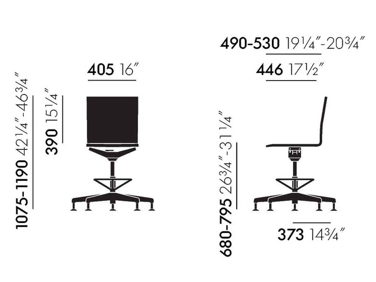 【ヴィトラ/Vitra / GOODS】の.04 Counter / ゼロフォー カウンター インテリア・キッズ・メンズ・レディースファッション・服の通販 founy(ファニー) 　シンプル　Simple　なめらか　Smooth　送料無料　Free Shipping　ビジネス 仕事 通勤　Business　ホーム・キャンプ・アウトドア・お取り寄せ　Home,Garden,Outdoor,Camping Gear　家具・インテリア　Furniture　チェア・椅子　Chair　オフィスチェア・デスクチェア　Office Chair/Desk Chair　ホーム・キャンプ・アウトドア・お取り寄せ　Home,Garden,Outdoor,Camping Gear　家具・インテリア　Furniture　チェア・椅子　Chair　カウンターチェア・ハイスツール　Counter Chair/High Stool　寸法図「アームレス|グライド」|ID: prp329100000964812 ipo3291000000029225748