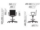 【ヴィトラ/Vitra / GOODS】の.04 Counter / ゼロフォー カウンター 寸法図「アームレスト付|キャスター」|ID: prp329100000964812 ipo3291000000029225749