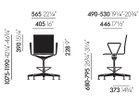 【ヴィトラ/Vitra / GOODS】の.04 Counter / ゼロフォー カウンター 寸法図「アームレスト付|グライド」|ID: prp329100000964812 ipo3291000000029225750