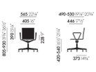 【ヴィトラ/Vitra / GOODS】の.04 / ゼロフォー スタジオチェア アームレスト付 寸法図「グライド」|ID:prp329100000964813