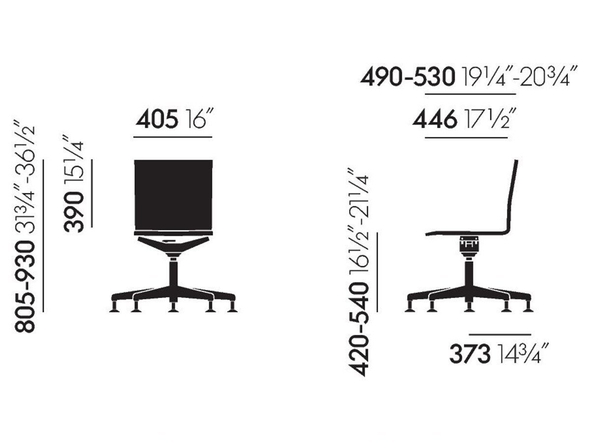 【ヴィトラ/Vitra / GOODS】の.04 / ゼロフォー スタジオチェア アームレス インテリア・キッズ・メンズ・レディースファッション・服の通販 founy(ファニー) 　送料無料　Free Shipping　なめらか　Smooth, Silky Texture　シンプル　Simple, Minimal　ホーム・キャンプ・アウトドア・お取り寄せ　Home Living / Home & Lifestyle / Camping Gear / Outdoor Camping　家具・インテリア　Home Furniture & Interior. Stylish & Functional Living Spaces　チェア・椅子　Seating & Chairs　オフィスチェア・在宅ワーク用チェア　Office & Desk Chairs　寸法図「グライド」|ID: prp329100000964814 ipo3291000000030232650